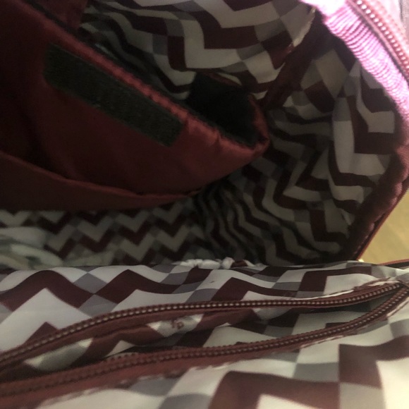 (Sold) Burgundy diaper backpack - Picture 4 of 5